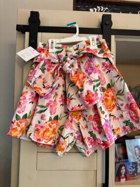 Prosperina Faith Pink Multi Floral Cotton High Waist Shorts S Small NWT NEW TAGS
